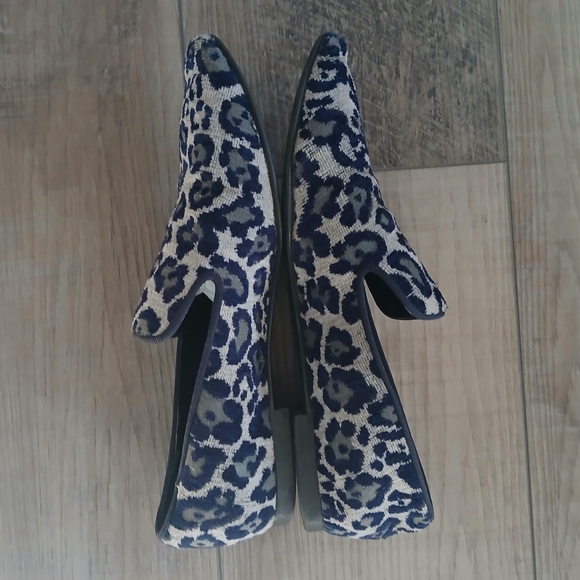 Stella McCartney cloth flats loafers in navy and beige. Size 36.5 - Picture 4 of 7